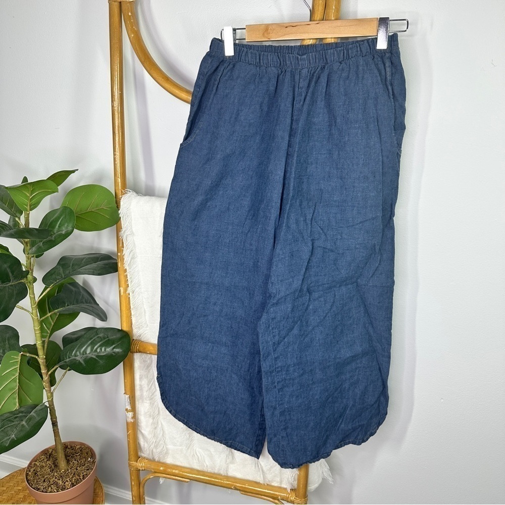 Flax Navy Blue Pull On Pants sz P